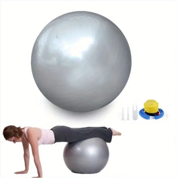 Gray Yoga Balance Ball with Air Pump