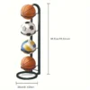 4 Tier Black Metal Sports Ball Organizer