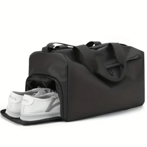 Black Fitness Bag with Shoe Compartment